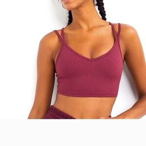 For Love & Lemons Eva Crop Top Burgandy M